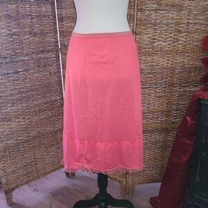 Vintage Carter's 60s Pink Nylon Half Slip Lace Trim Size 30 Dupont Nylon